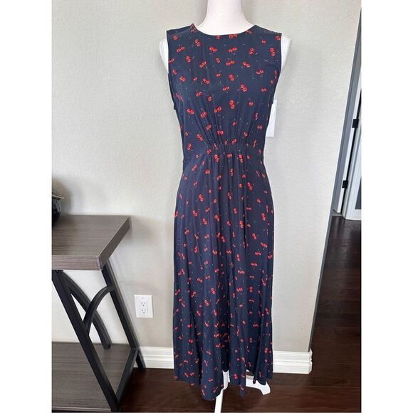 Beach Lunch Lounge Cherry Back Button peekaboo dress Medium - Picture 1 of 9